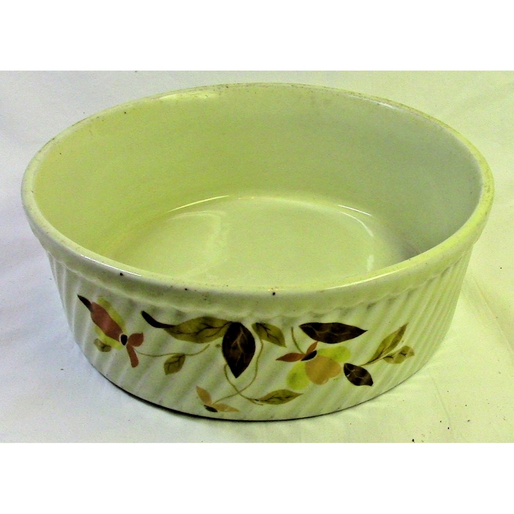 Vintage Hall's Superior Jewel Autumn Tea Leaf 7" round French Baker 3 pint